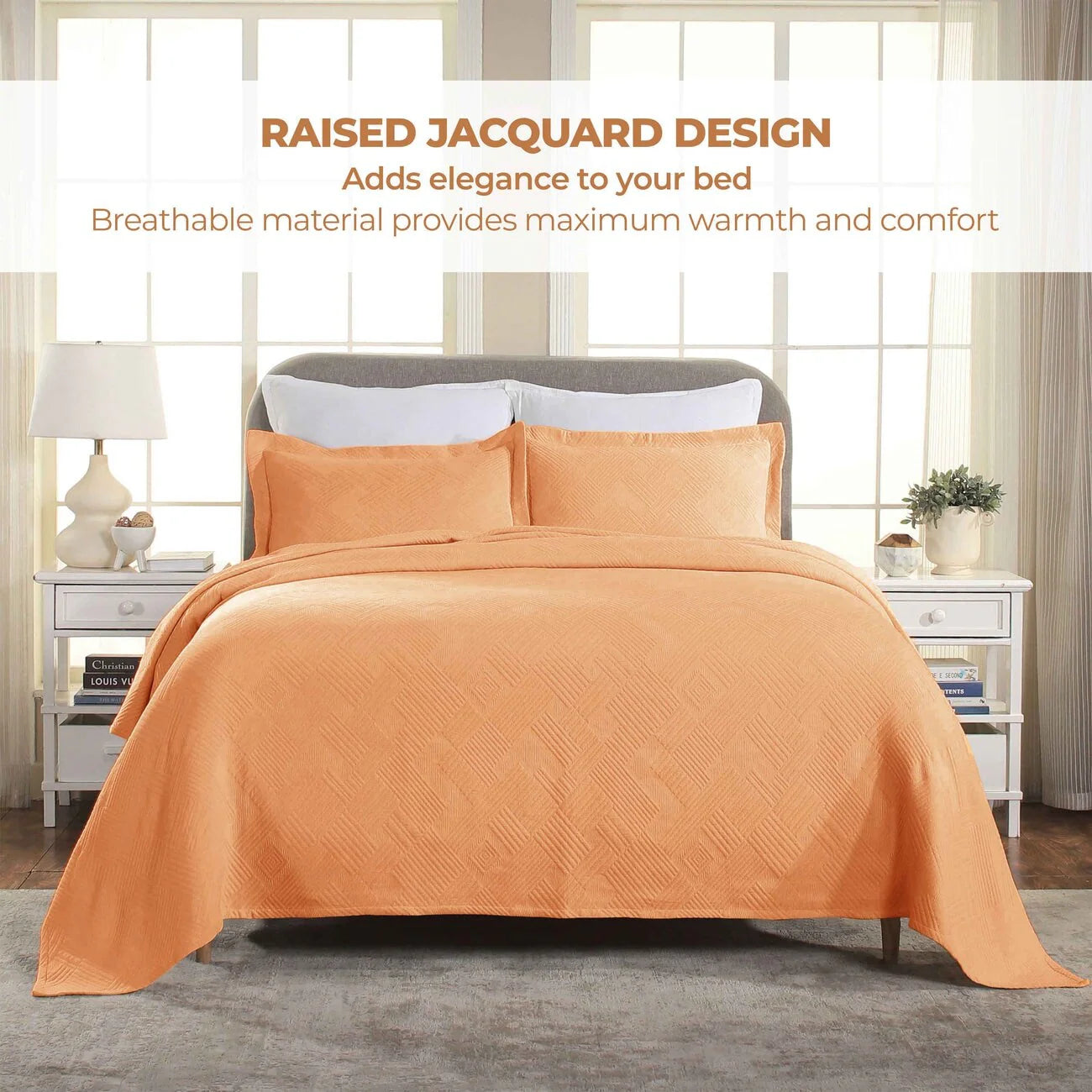 Superior Geometric Fret Cotton Decorative Bedspread Set