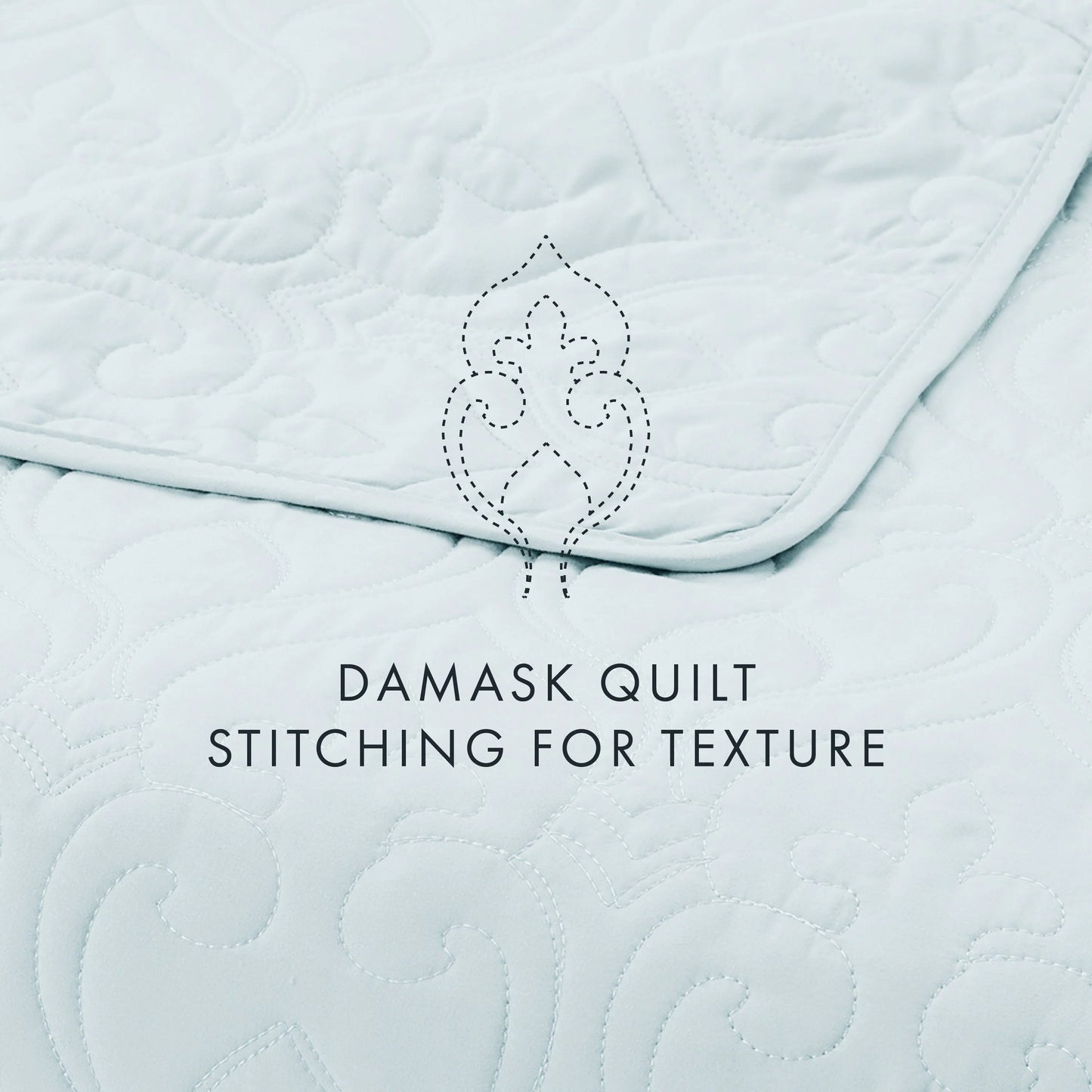 Soft Essentials Premium Ultra Soft Damask Pattern Quilted Coverlet Set