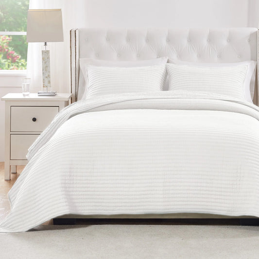 Greenland Home Textured Fashion Finely Stitched Quilted Coverlet Set