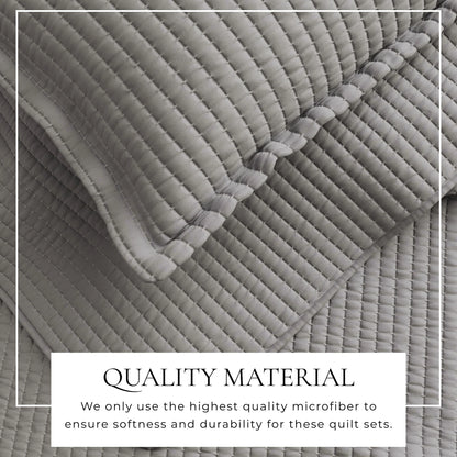 Linery & Co. Detailed Channel Stitch Microfiber Quilt Set With Shams.