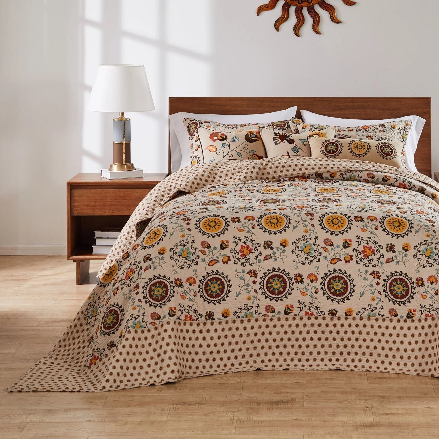 Greenland Home Fashions Andorra Cotton 100% Cotton Reversible 3-Piece Bedspread Set