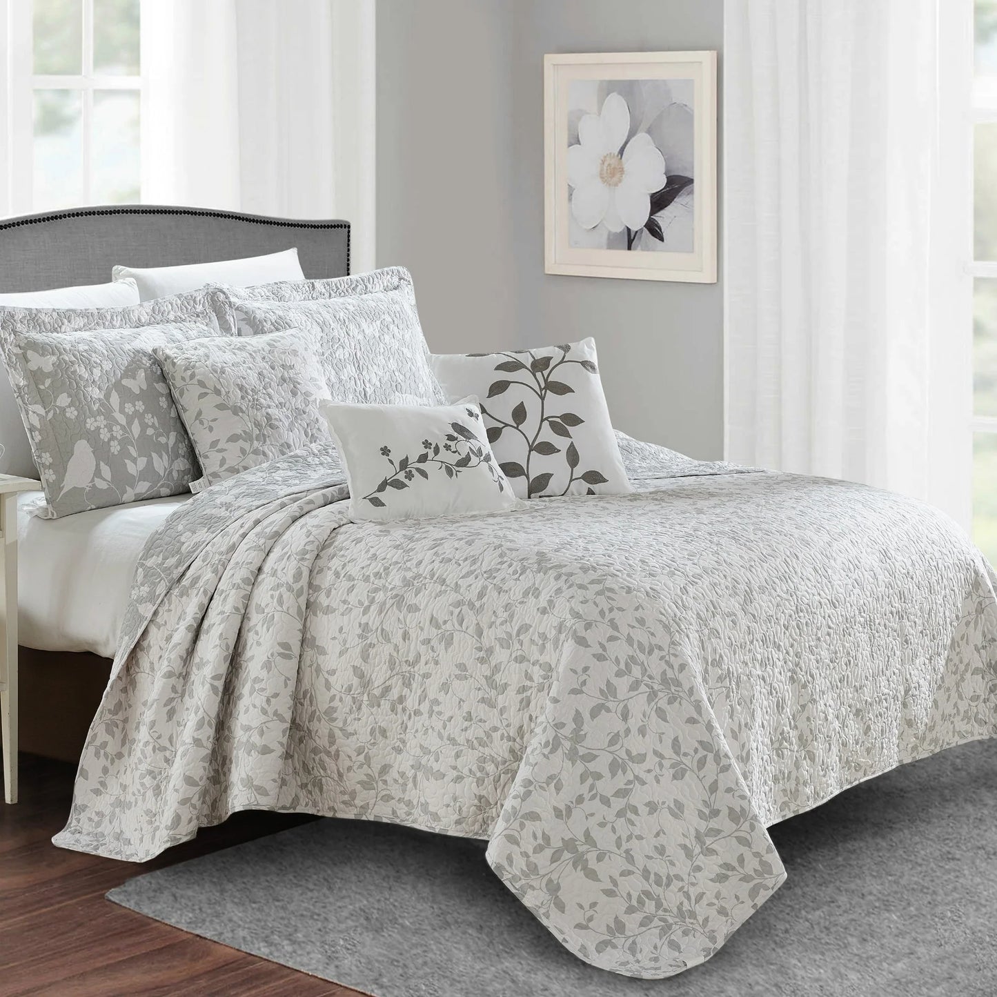 Serenta Birdsong 6-piece Quilted Bedspread Coverlet Set