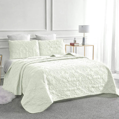 Sophia & William 2/3 Pieces Quilt Set, Reversible Microfiber Bedding Bedspread Coverlet Set