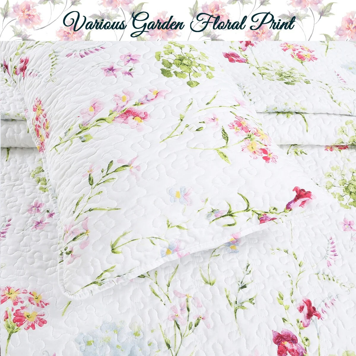 Cozy Line Carlotta Floral Quilt Bedding Set
