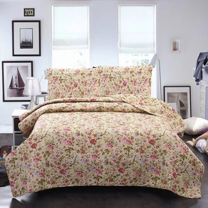 Boho Stripe Quilt Reversible 3 Piece Bohemian Design Bedding Set