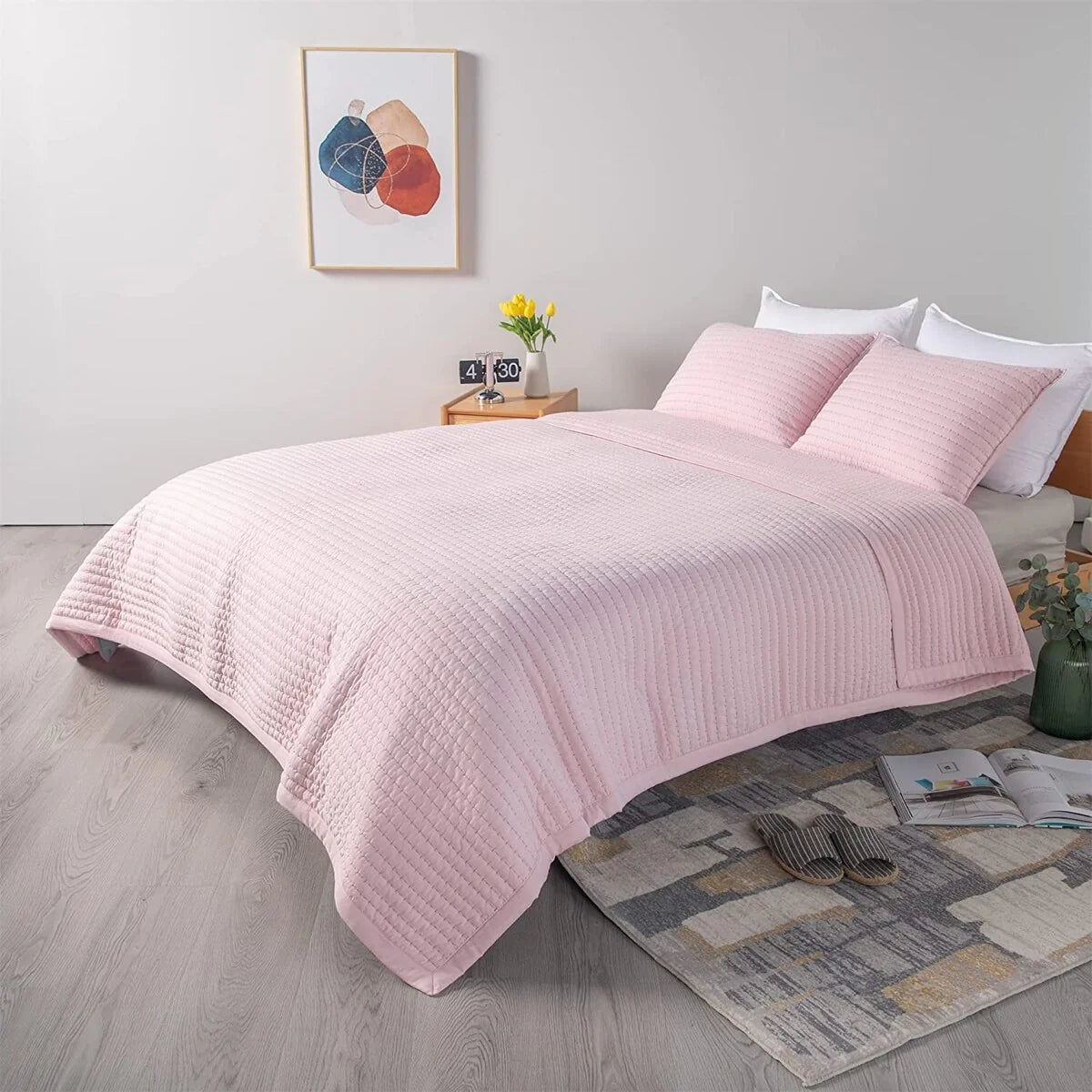 KASENTEX Quilt Set Soft Bedspread - Light Weight, Stone Washed, Down Alternative Fill, Machine Washable