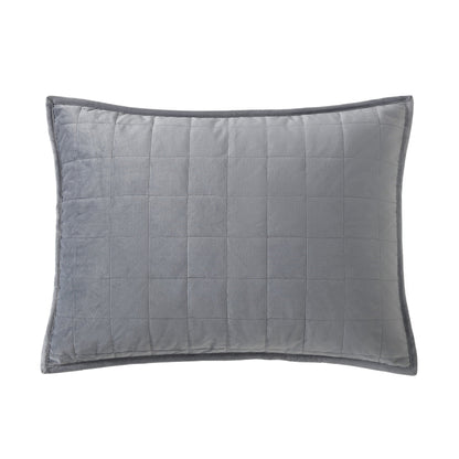 Kenneth Cole Solid Velvet Charcoal Reversible Quilt Set