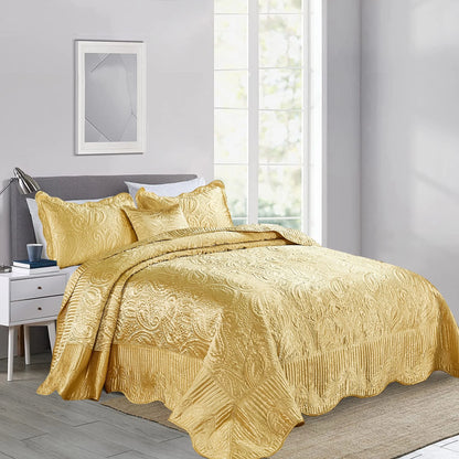 Serenta Quilted Satin 4-piece Bedspread Set