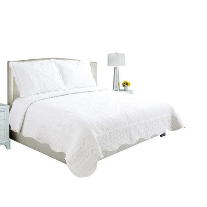 Marina Decoration Embroidered Stitching Coverlet Bedspread Ultra Soft Solid Summer Quilt Set, Floral Paisley