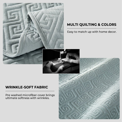 3-Piece Reversible Ultra Lighweight Coverlet Premium Microfiber Bedspread Quilt Set