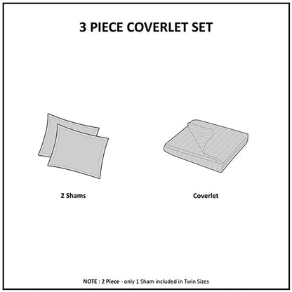 Madison Park Emery 3 Piece Velvet Quilt Set