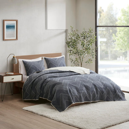 INK+IVY Pomona 3 Piece Embroidered Cotton Quilt Set