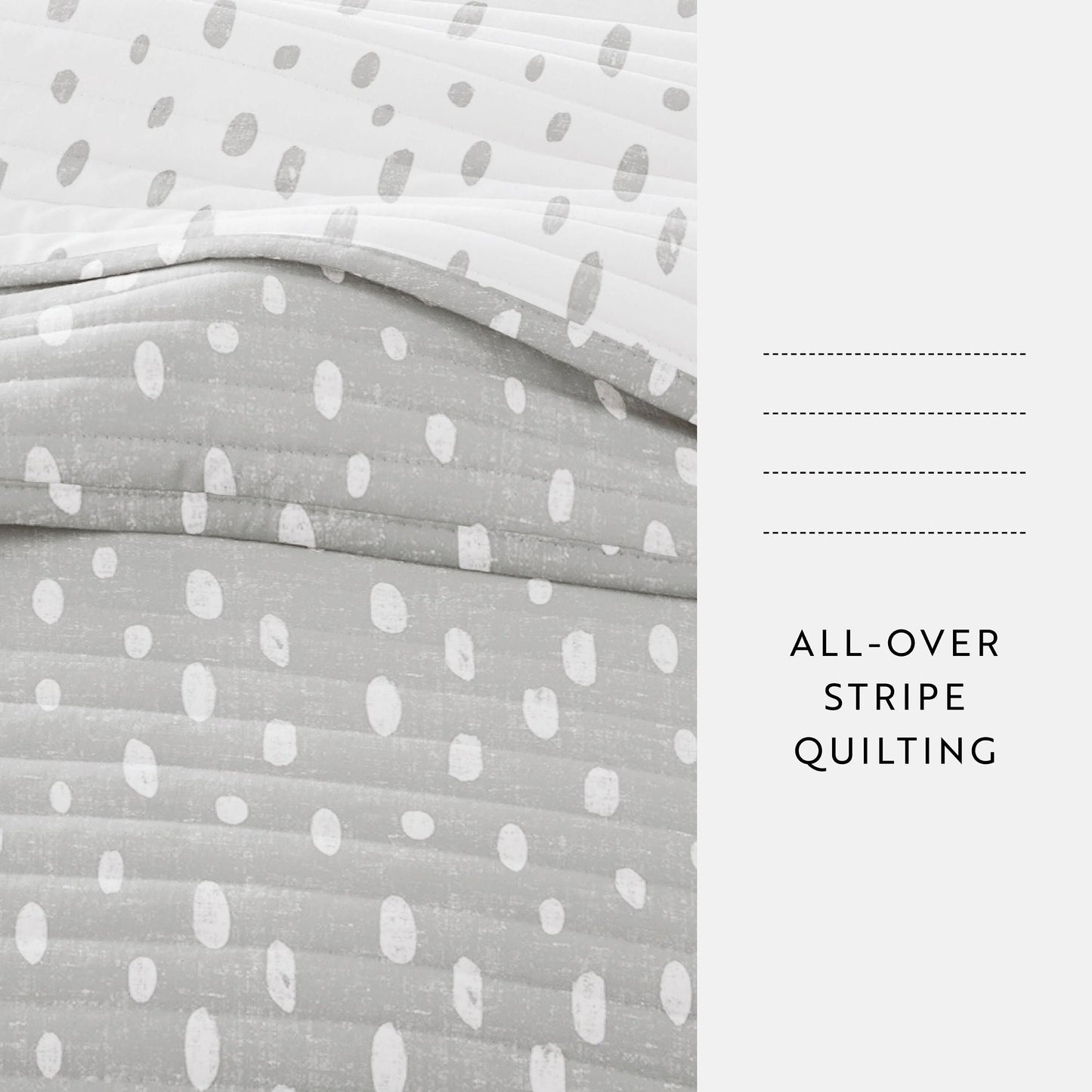 Becky Cameron All Season 3 Piece Painted Dots Reversible Quilt Set with Shams