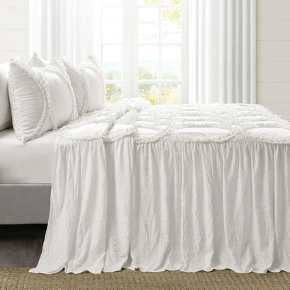The Gray Barn Peony Grove Ruffled Embroidery 3-piece Bedspread Set