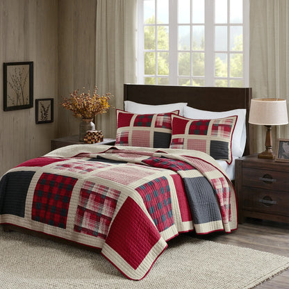 Woolrich Huntington Red 100-percent Cotton Oversized Quilt Mini Set