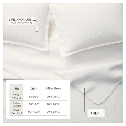 Linery & Co. Detailed Channel Stitch Microfiber Quilt Set With Shams.