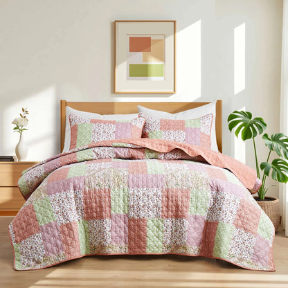 3-Piece Reversible Ultra Lighweight Coverlet Premium Microfiber Bedspread Quilt Set