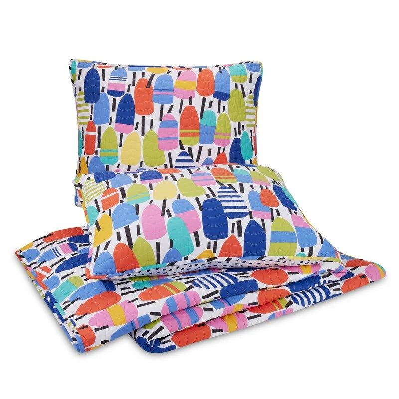 Buoys Cotton Reversible Quilt Set by Kate Nelligan