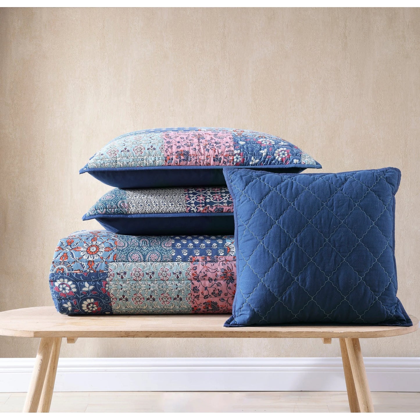 Brielle Home Indira Reversible Patchwork Quilt Set