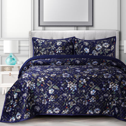Velvet Printed Oversized Quilt Set