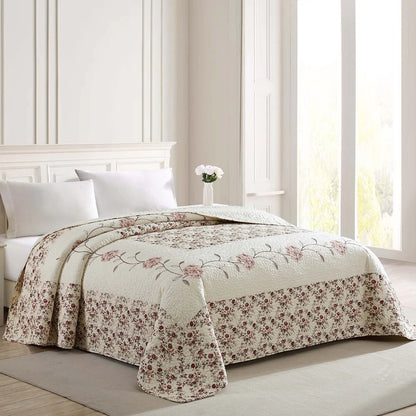 Carnation Embroidered Bedspread