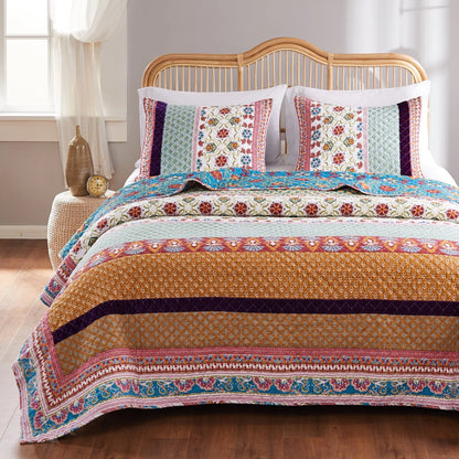 Greenland Home Fashions Thalia Velvet-Embellished Cotton Quilt Set