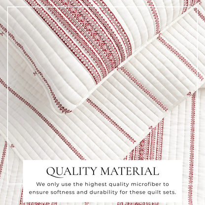 Linery & Co. Farmhouse Stripe Microfiber Quilt Set With Shams.