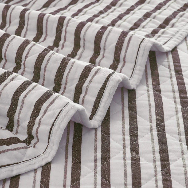 Wonderful 5 Piece Striped Coverlet Set