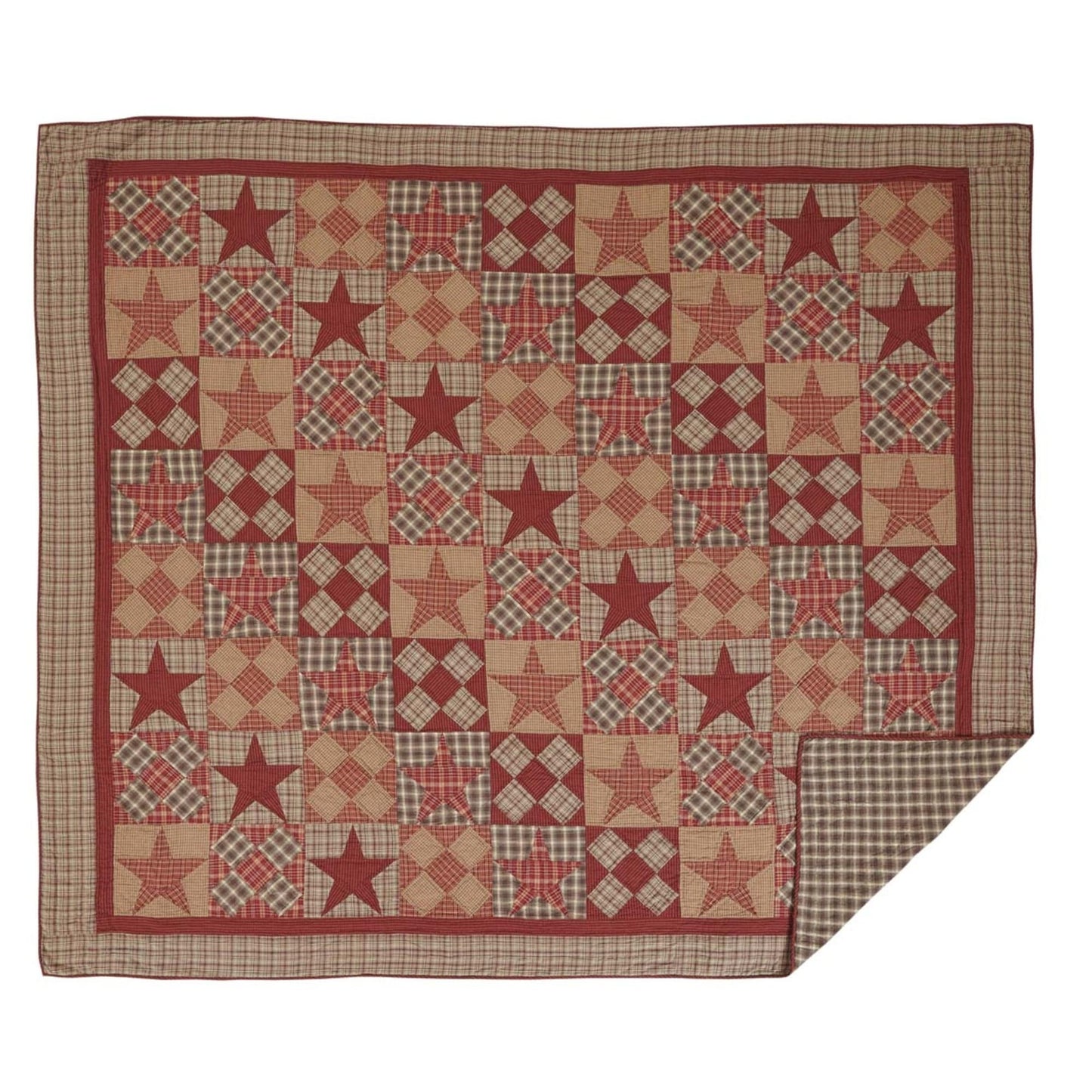 Dawson Star-Tan Rustic Star Cotton Quilt