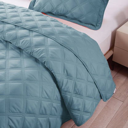 Down Alternative Quilted Oversized Charleston 3 Piece Comforter Set