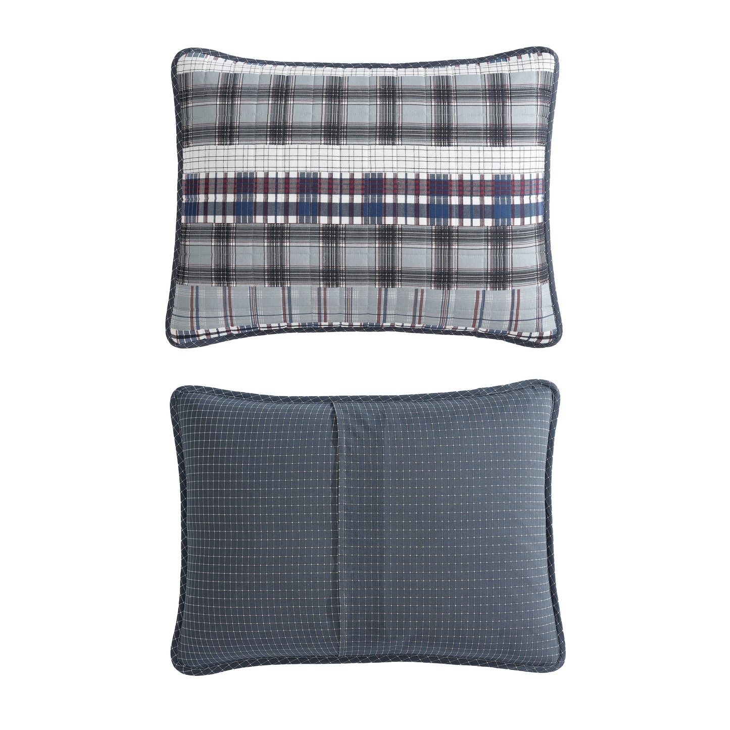 Nautica Marina Cove Grey Cotton Reversible Quilt Bonus Set