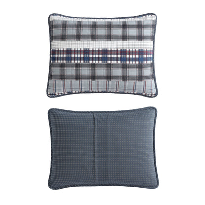 Nautica Marina Cove Grey Cotton Reversible Quilt Bonus Set