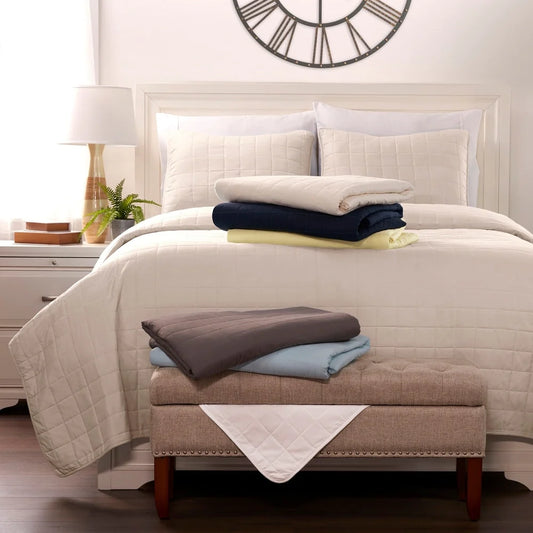 Luxury Ultra Soft Square Quilted Coverlet Set