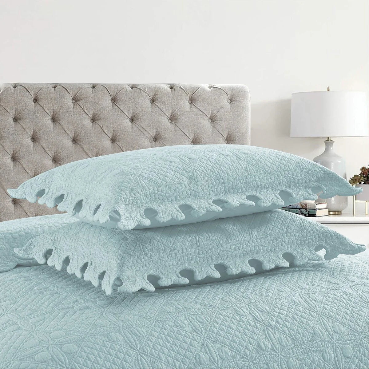 MarCielo 3PCS 100% Cotton Oversized Bedspread Set Coverlet Quilt Set TW