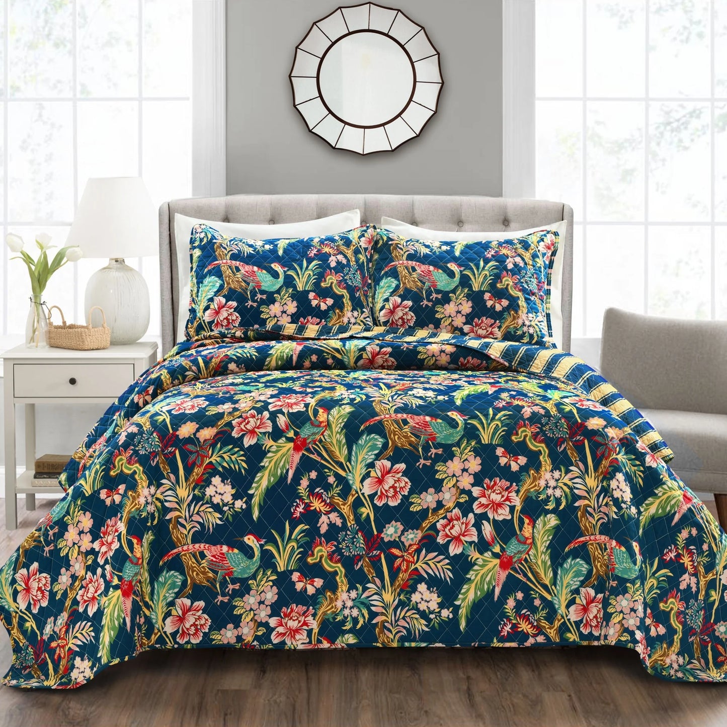 Lush Decor Dolores 3 Piece Cotton Quilt Set