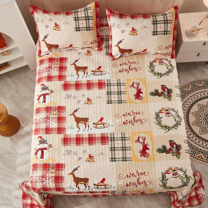 MarCielo Christmas Quilt Set Bedspread Set B021