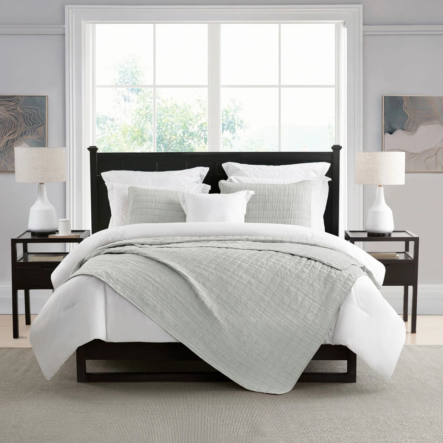 Swift Home Crinkle Enzyme Wash Oversized Coverlet/Bedspread Quilt Sets