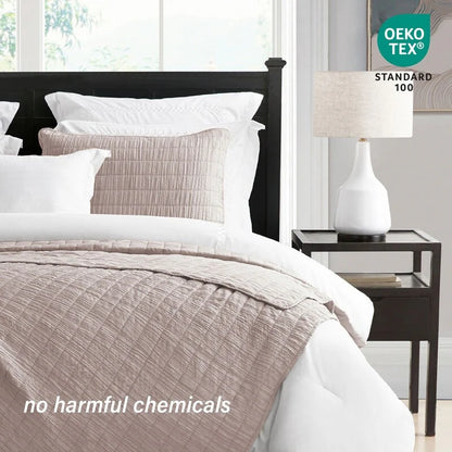 Swift Home Crinkle Enzyme Wash Oversized Coverlet/Bedspread Quilt Sets