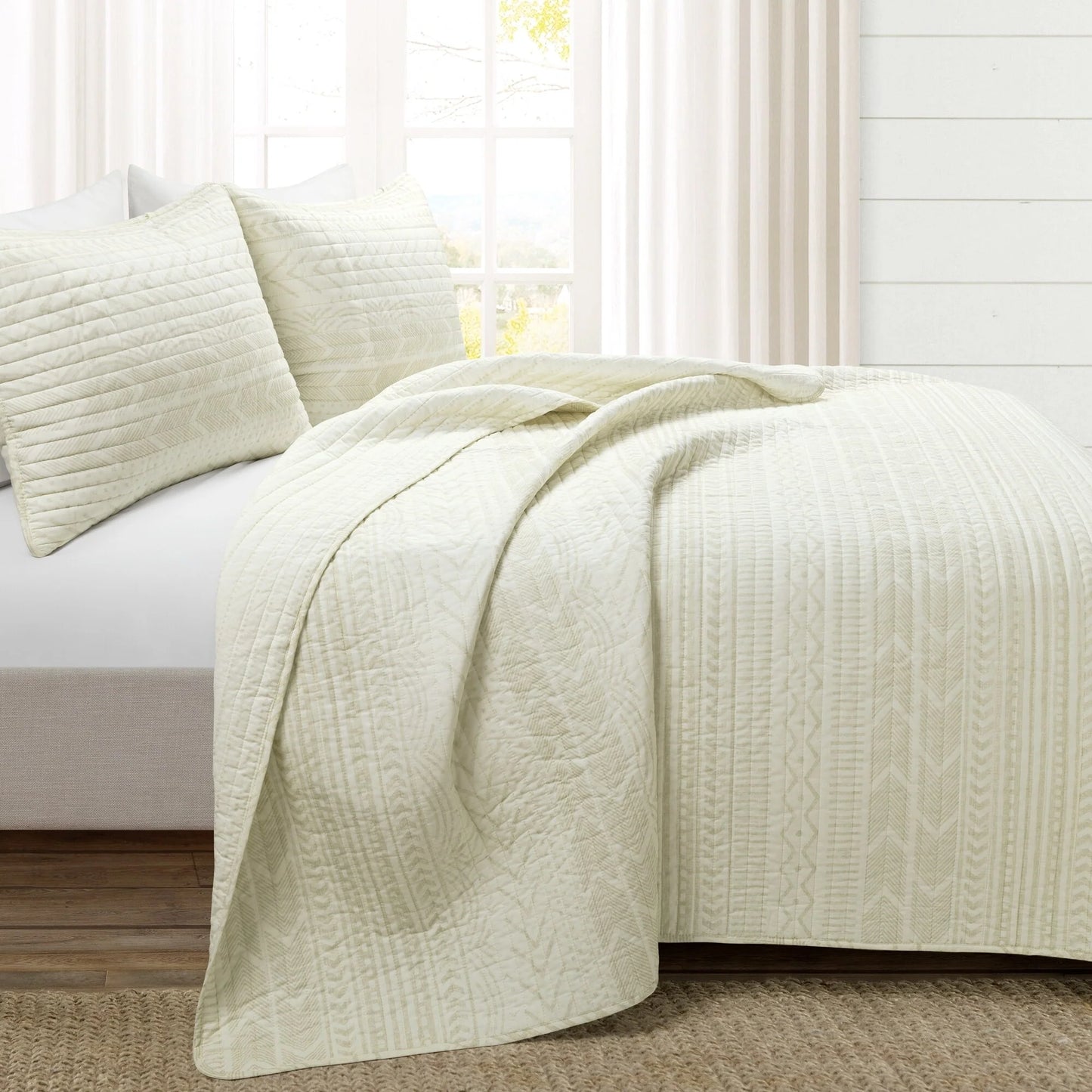 Lush Decor Hygge Geometric Pattern 3-piece Quilt Set