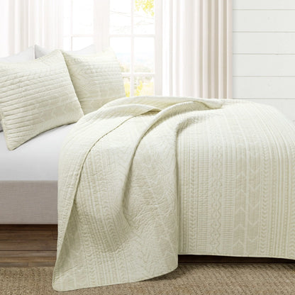 Lush Decor Hygge Geometric Pattern 3-piece Quilt Set