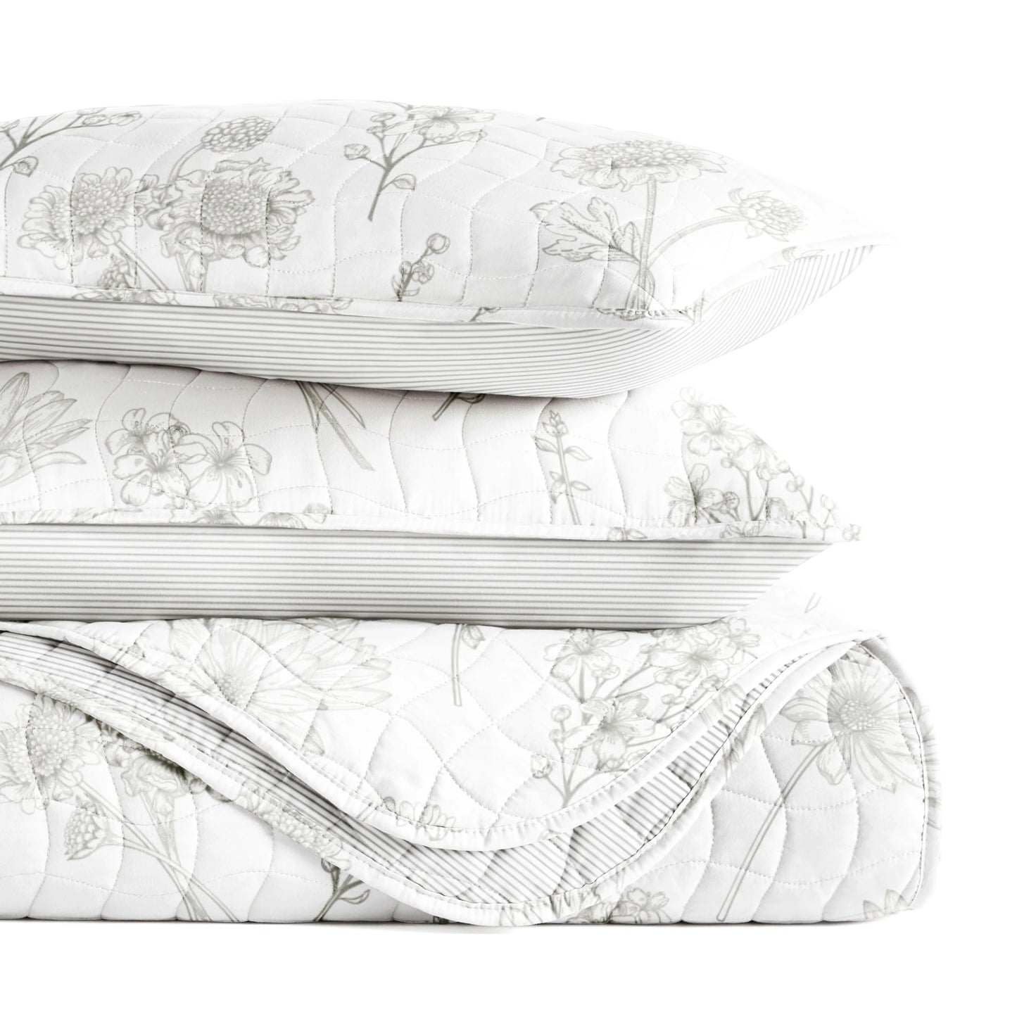Becky Cameron All Season 3 Piece Floral Reversible Quilt Set