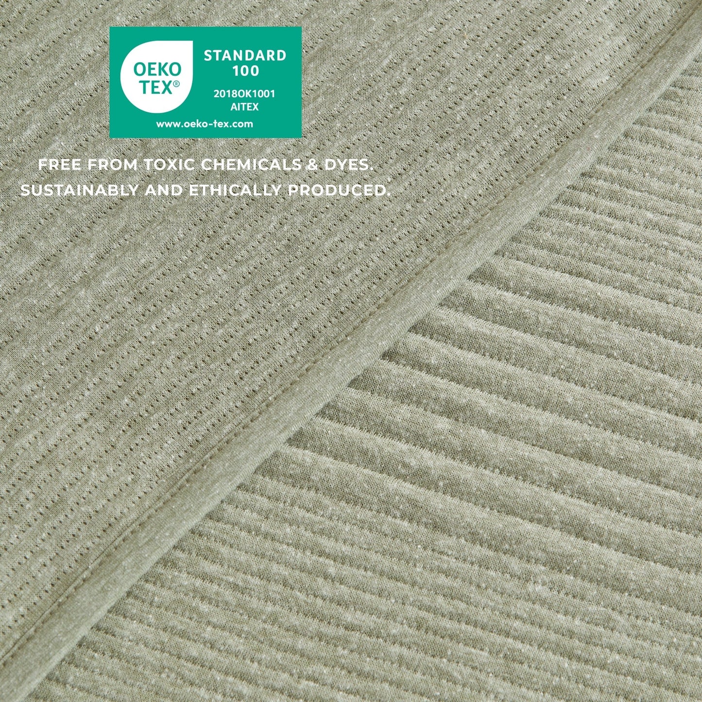 Linery & Co. Cotton Blend Jersey Knit Channel Stitch Quilt Set