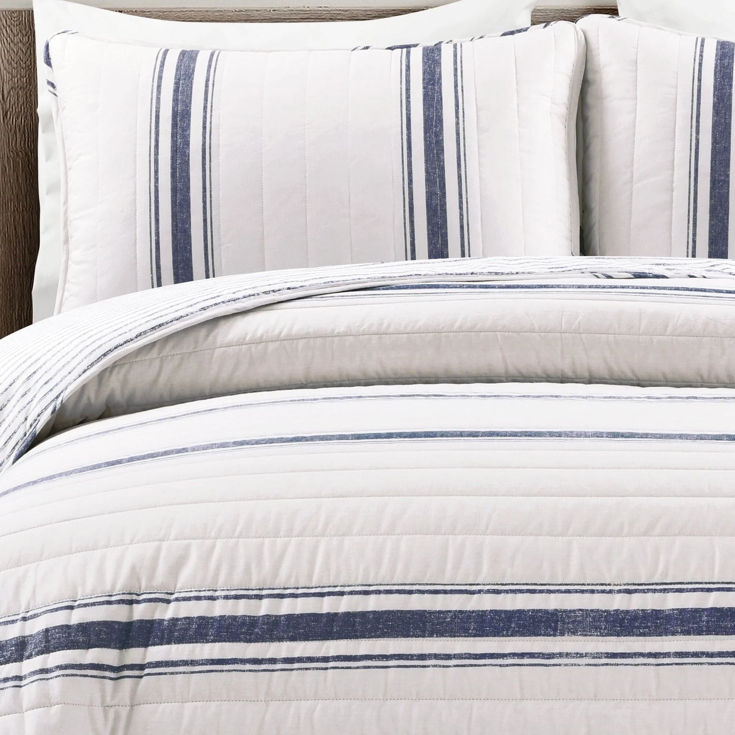 Lush Decor Farmhouse Stripe 3 Piece Quilt Set