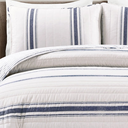 Lush Decor Farmhouse Stripe 3 Piece Quilt Set