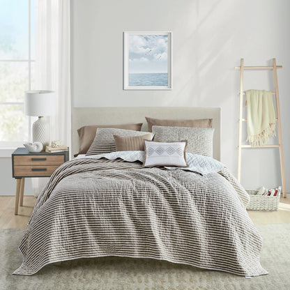 Wonderful 5 Piece Striped Coverlet Set