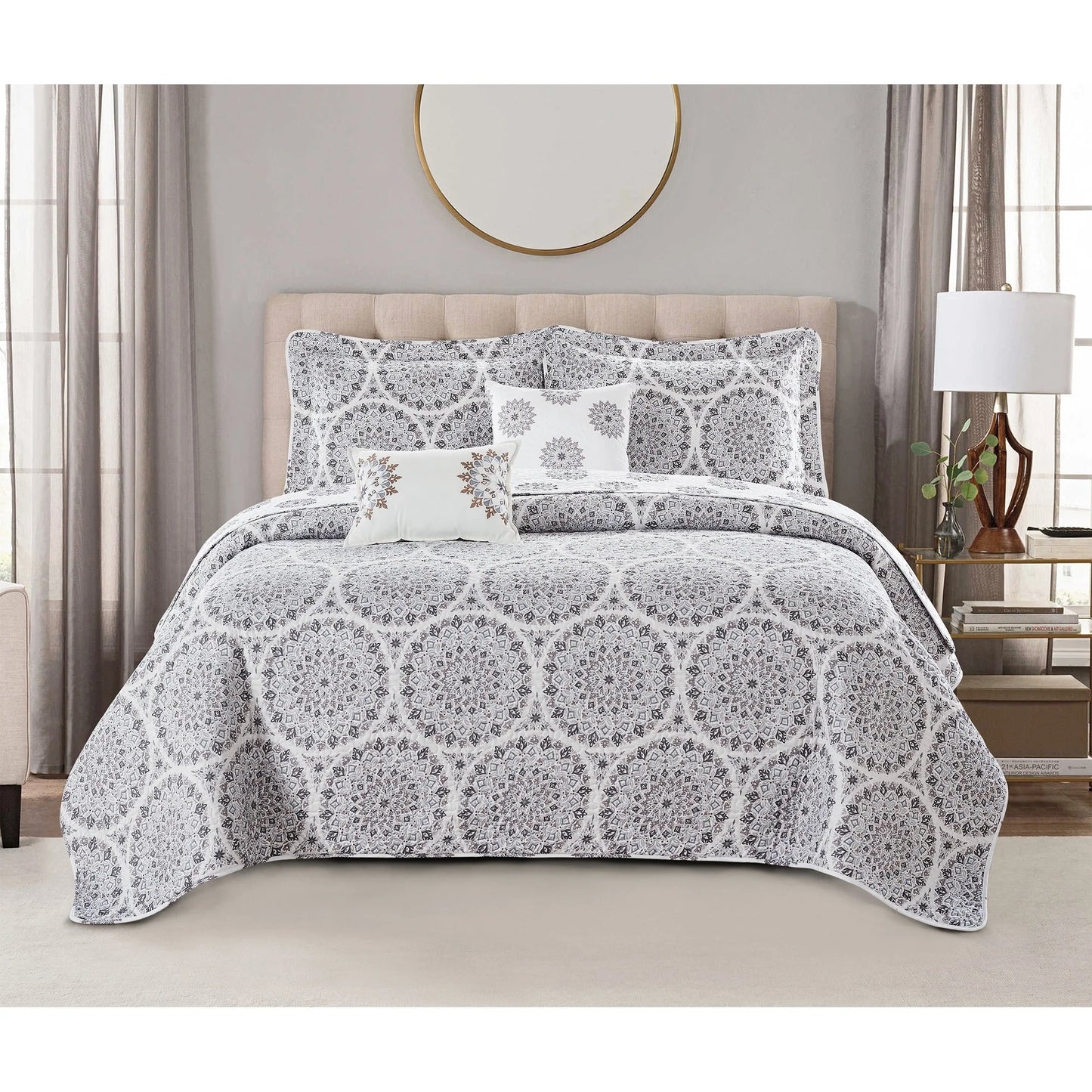 Serenta Medallion 5-piece Reversible Quilt Comforter Set