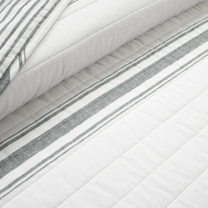 Lush Decor Farmhouse Stripe 3 Piece Quilt Set