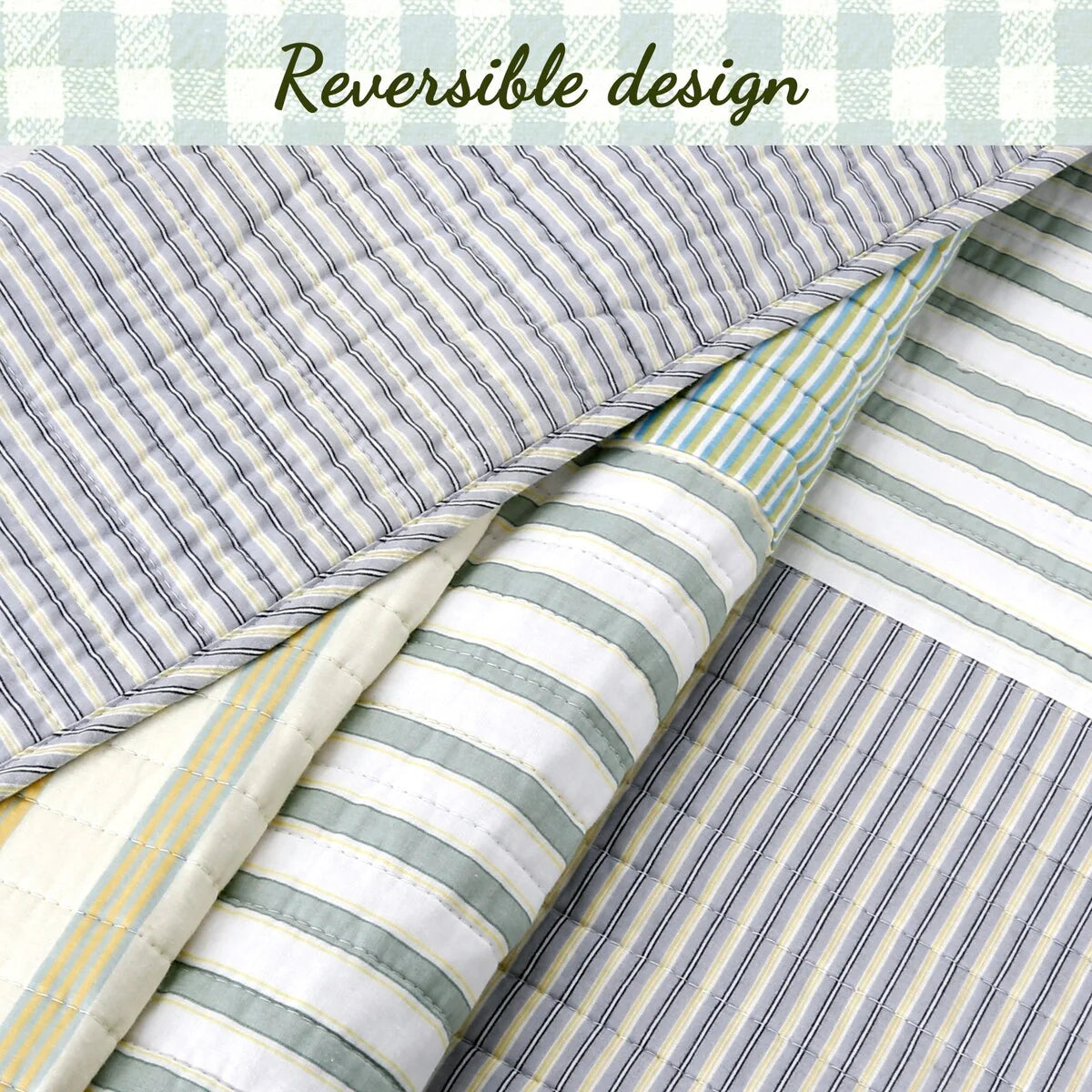 Cozy Line Spa Stripes Patchwork Quilt Bedding Set