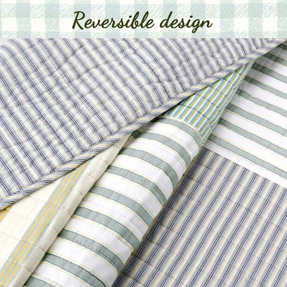 Cozy Line Spa Stripes Patchwork Quilt Bedding Set