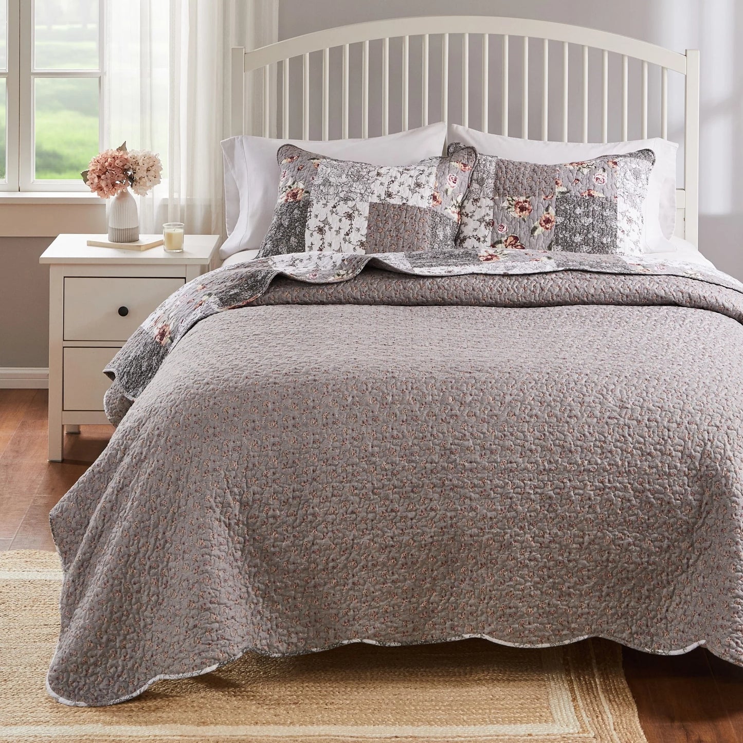The Gray Barn Spring Arrow Reversible Floral Cotton Quilt Set